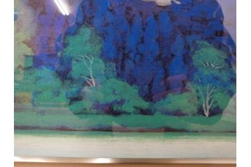 真作　竹内未明　「西ノ京」　P8号(8号)　日本画(絵画、塔、風景、サイン付き、落款印、共シール、岡崎清光堂、肉筆、額装、外箱付き)(R-079458)