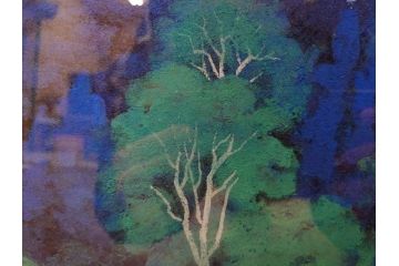 真作　竹内未明　「西ノ京」　P8号(8号)　日本画(絵画、塔、風景、サイン付き、落款印、共シール、岡崎清光堂、肉筆、額装、外箱付き)(R-079458)