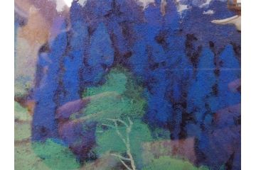 真作　竹内未明　「西ノ京」　P8号(8号)　日本画(絵画、塔、風景、サイン付き、落款印、共シール、岡崎清光堂、肉筆、額装、外箱付き)(R-079458)