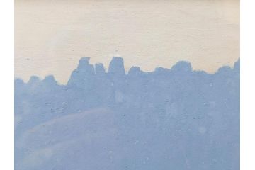 真作　竹内未明　「西ノ京」　P8号(8号)　日本画(絵画、塔、風景、サイン付き、落款印、共シール、岡崎清光堂、肉筆、額装、外箱付き)(R-079458)