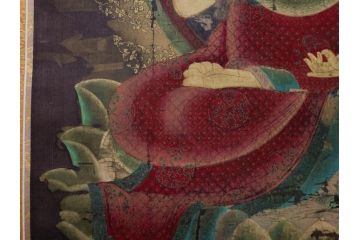 工芸　複製画　神護寺所蔵　国宝　釈迦如来像　第577番　掛軸(第五百七十七番、掛け軸、絹本、仏画、共箱付き、解題、多色コロタイプ印刷、手彩色)(R-079460)　