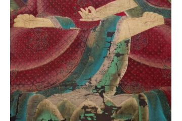 工芸　複製画　神護寺所蔵　国宝　釈迦如来像　第577番　掛軸(第五百七十七番、掛け軸、絹本、仏画、共箱付き、解題、多色コロタイプ印刷、手彩色)(R-079460)　