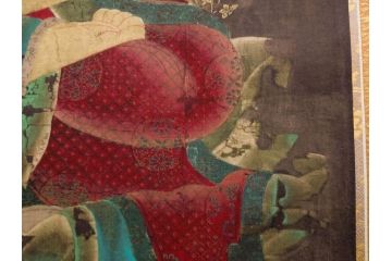 工芸　複製画　神護寺所蔵　国宝　釈迦如来像　第577番　掛軸(第五百七十七番、掛け軸、絹本、仏画、共箱付き、解題、多色コロタイプ印刷、手彩色)(R-079460)　