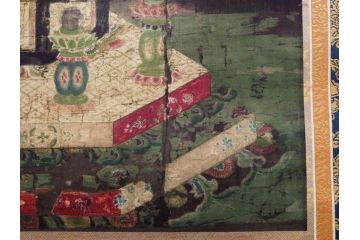工芸　複製画　神護寺所蔵　国宝　釈迦如来像　第577番　掛軸(第五百七十七番、掛け軸、絹本、仏画、共箱付き、解題、多色コロタイプ印刷、手彩色)(R-079460)　