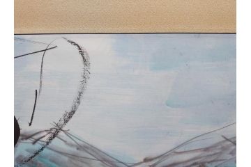 1999年　春　横山善一　白夜・未来派の女性像　掛軸(掛け軸、日展会員、サイン入り、落款、共箱付き)(R-079461)