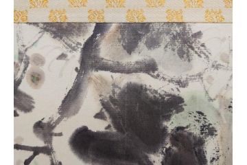 小林五浪　「老梅」　掛軸(掛け軸、日本画、花、サイン付き、落款、共箱付き、三越美術部)(R-079462)