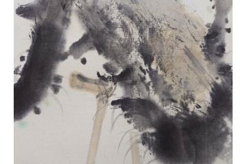 小林五浪　「老梅」　掛軸(掛け軸、日本画、花、サイン付き、落款、共箱付き、三越美術部)(R-079462)
