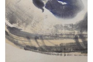 小林五浪　「茄子」　掛軸(掛け軸、なす、野菜、バッタ、飛蝗、昆虫、日本画、共箱付き)(R-079464)