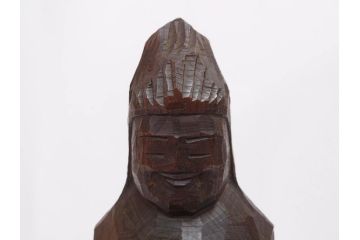 村野實　木彫　高さ 約13cm　円空仏(仏教美術、仏像、彫刻、置物、オブジェ、木製)(R-079465)