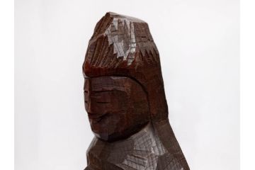 村野實　木彫　高さ 約13cm　円空仏(仏教美術、仏像、彫刻、置物、オブジェ、木製)(R-079465)