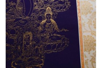 暁山人作　本金当麻つづれ十三佛像図　掛軸(掛け軸、仏画、仏具、京表具 横山清和堂、表装の栞つき、共箱付き)(R-079466)