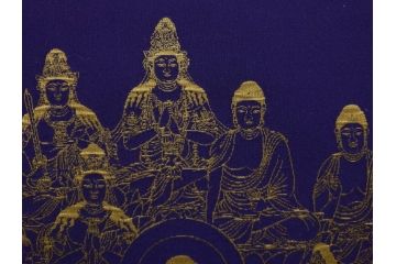 暁山人作　本金当麻つづれ十三佛像図　掛軸(掛け軸、仏画、仏具、京表具 横山清和堂、表装の栞つき、共箱付き)(R-079466)