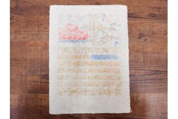 1987年(昭和62年)　人間国宝　芹沢銈介　細かな彩色に匠の技が光る型染カレンダー(木版画、多色摺り、和紙、暦、12ヶ月揃い、竹、宝船、農作業、手仕事、桃の節句、蝶、ちょう、花、植物、端午の節句、鯉登り、トンボ、蜻蛉、キツツキ、柿、栗、くり、ケース付き)(R-079471)　