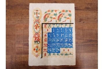 1987年(昭和62年)　人間国宝　芹沢銈介　細かな彩色に匠の技が光る型染カレンダー(木版画、多色摺り、和紙、暦、12ヶ月揃い、竹、宝船、農作業、手仕事、桃の節句、蝶、ちょう、花、植物、端午の節句、鯉登り、トンボ、蜻蛉、キツツキ、柿、栗、くり、ケース付き)(R-079471)　