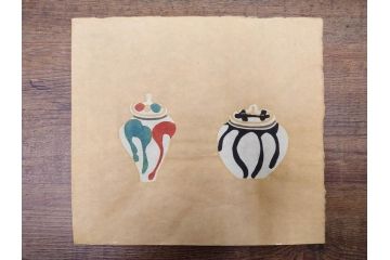真作　人間国宝　芹沢銈介　型絵染　様々な匠の創造性に触れられる版画7枚セット(絵画、うちわ絵、益子土瓶図、風景画、野菜、山、植物、諸国民芸、株式会社たくみ、記念品、落款印、ケース付き)(R-079476)