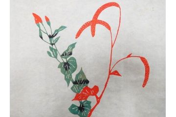 真作　人間国宝　芹沢銈介　型絵染　様々な匠の創造性に触れられる版画7枚セット(絵画、うちわ絵、益子土瓶図、風景画、野菜、山、植物、諸国民芸、株式会社たくみ、記念品、落款印、ケース付き)(R-079476)