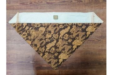 戦前　時代物　和の雰囲気漂う打敷11点セット(法衣、古布、仏具、三角、四角、龍雲模様、菊、花、内敷、打布、内布、浄土真宗、大谷派)(R-079478)