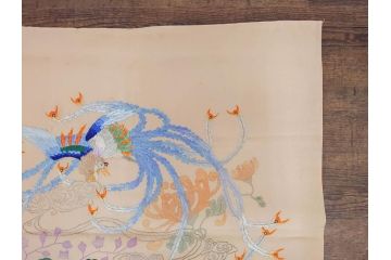 大正〜昭和初期　正絹　色々な用途に応じられる掛袱紗4セット(古布、リメイク、金糸、刺繍、花、菊、和柄、扇、松、ツル、カメ、亀、桐、鳳凰、古裂、服紗、フクサ、ふくさ、帛紗、房付き)(R-079479)