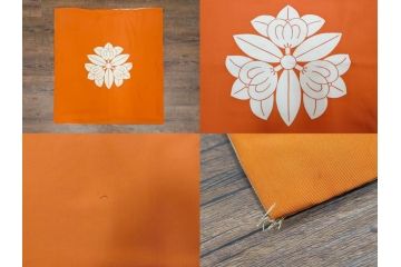 大正〜昭和初期　正絹　色々な用途に応じられる掛袱紗4セット(古布、リメイク、金糸、刺繍、花、菊、和柄、扇、松、ツル、カメ、亀、桐、鳳凰、古裂、服紗、フクサ、ふくさ、帛紗、房付き)(R-079479)