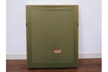 真作　アンティーク　19世紀中頃　フランス　LIMOGES(リモージュ)　「エマイユ 母子文額」　心が癒されるボナー画(陶画、七宝、P.BONNAUD、聖母、親子、キリスト教美術、黄袋付き、外箱付き)(R-079481)
