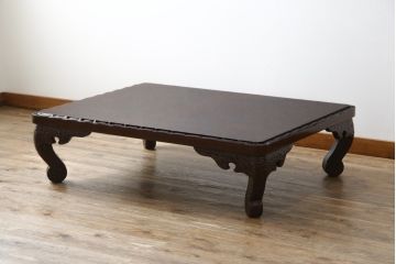中古　未使用　展示品　東北　津軽塗り　唐塗り　隅々まで意匠を凝らした上質で美しい漆塗りの座卓(ローテーブル、センターテーブル、リビングテーブル)(定価約80万円)(R-079485)