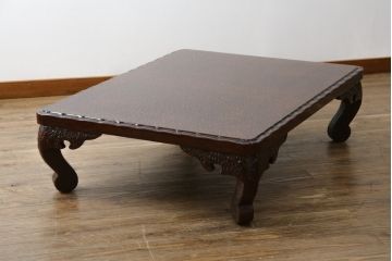 中古　未使用　展示品　東北　津軽塗り　唐塗り　隅々まで意匠を凝らした上質で美しい漆塗りの座卓(ローテーブル、センターテーブル、リビングテーブル)(定価約80万円)(R-079485)