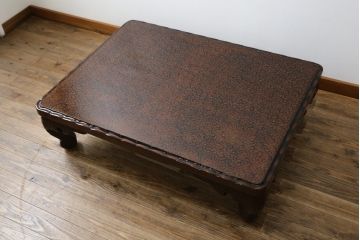 中古　未使用　展示品　東北　津軽塗り　唐塗り　隅々まで意匠を凝らした上質で美しい漆塗りの座卓(ローテーブル、センターテーブル、リビングテーブル)(定価約80万円)(R-079485)