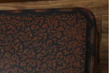 中古　未使用　展示品　東北　津軽塗り　唐塗り　隅々まで意匠を凝らした上質で美しい漆塗りの座卓(ローテーブル、センターテーブル、リビングテーブル)(定価約80万円)(R-079485)