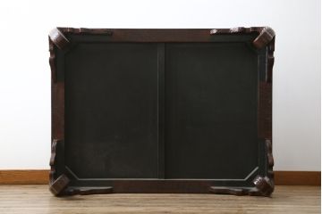 中古　未使用　展示品　東北　津軽塗り　唐塗り　隅々まで意匠を凝らした上質で美しい漆塗りの座卓(ローテーブル、センターテーブル、リビングテーブル)(定価約80万円)(R-079485)