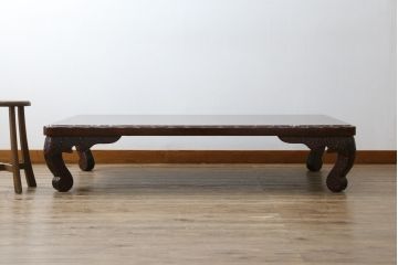 中古　未使用　展示品　東北　津軽塗り　唐塗り　隅々まで意匠を凝らした上質で美しい漆塗りの座卓(ローテーブル、センターテーブル、リビングテーブル)(定価約95万円)(R-079486)