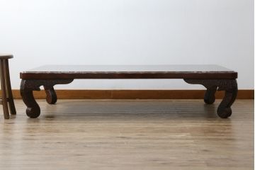 中古　未使用　展示品　東北　津軽塗り　唐塗り　隅々まで意匠を凝らした上質で美しい漆塗りの座卓(ローテーブル、センターテーブル、リビングテーブル)(定価約95万円)(R-079486)