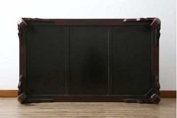 中古　未使用　展示品　東北　津軽塗り　唐塗り　隅々まで意匠を凝らした上質で美しい漆塗りの座卓(ローテーブル、センターテーブル、リビングテーブル)(定価約95万円)(R-079486)