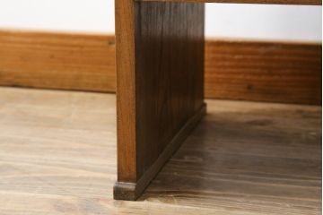 和製アンティーク　総ケヤキ(欅)材　時を経た味わいと力強い杢目が魅力的な文机(座机、ローテーブル、センターテーブル、作業台、ワークデスク、在宅用、在宅ワーク用)(R-079487)
