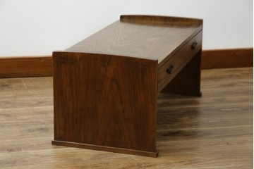 和製アンティーク　総ケヤキ(欅)材　時を経た味わいと力強い杢目が魅力的な文机　(R-079487)