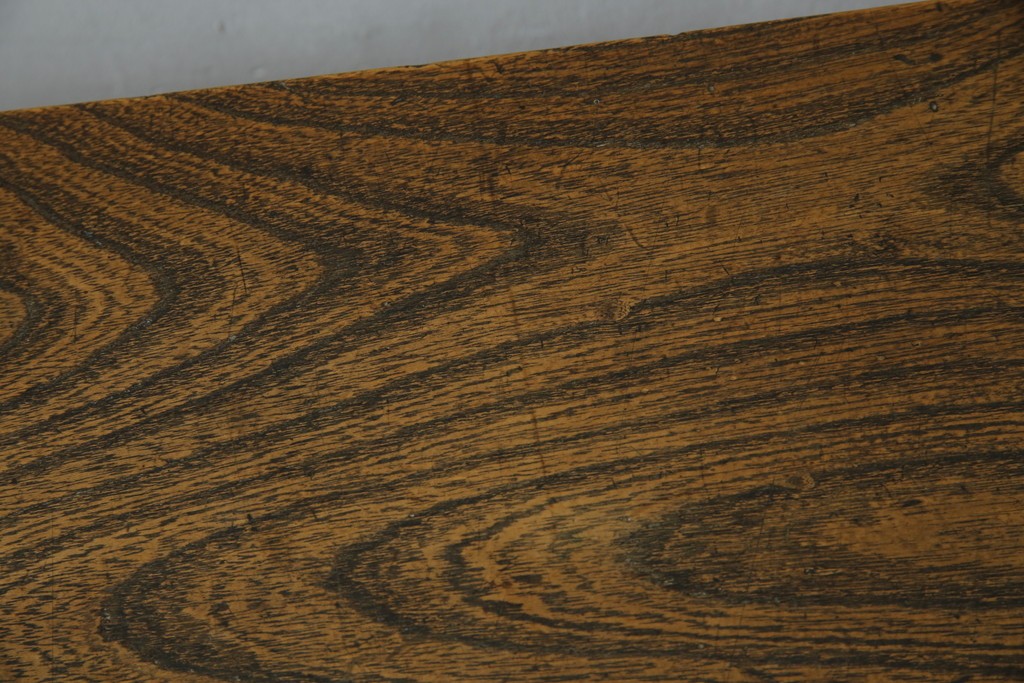 和製アンティーク　総ケヤキ(欅)材　時を経た味わいと力強い杢目が魅力的な文机　(R-079487)