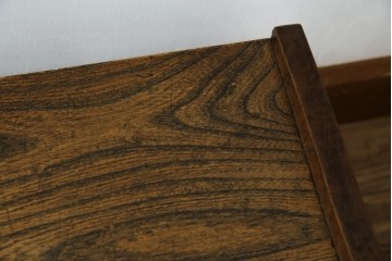 和製アンティーク　総ケヤキ(欅)材　時を経た味わいと力強い杢目が魅力的な文机　(R-079487)