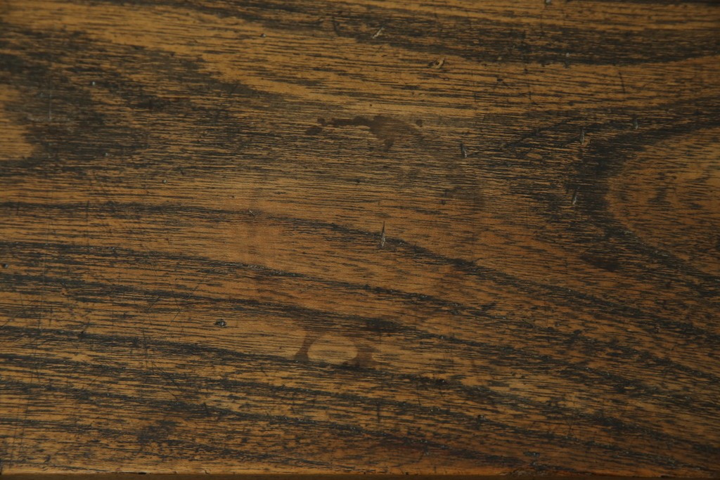 和製アンティーク　総ケヤキ(欅)材　時を経た味わいと力強い杢目が魅力的な文机　(R-079487)