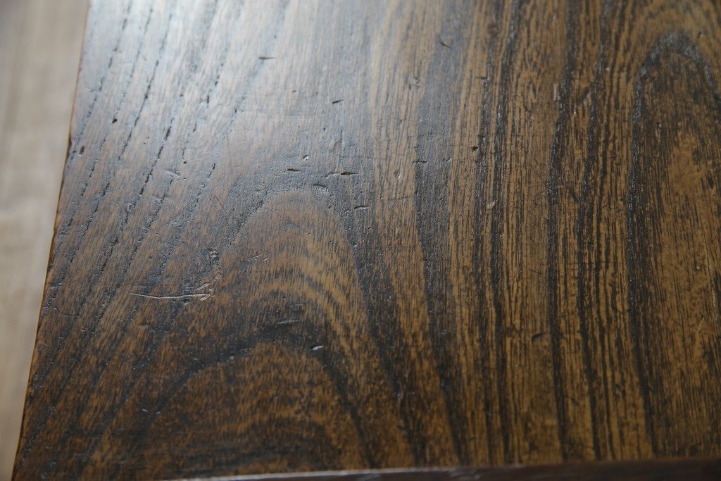 和製アンティーク　総ケヤキ(欅)材　時を経た味わいと力強い杢目が魅力的な文机　(R-079487)