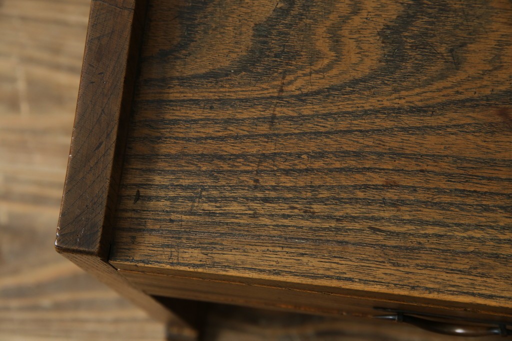 和製アンティーク　総ケヤキ(欅)材　時を経た味わいと力強い杢目が魅力的な文机　(R-079487)