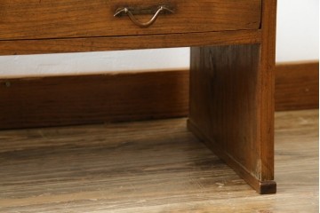 和製アンティーク　総ケヤキ(欅)材　時を経た味わいと力強い杢目が魅力的な文机　(R-079487)