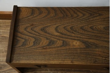 和製アンティーク　総ケヤキ(欅)材　時を経た味わいと力強い杢目が魅力的な文机　(R-079487)