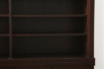 中古　格子デザインが凛とした和を演出する水屋箪笥サイドボード(食器棚、戸棚、収納棚、サイドキャビネット)(R-079491)