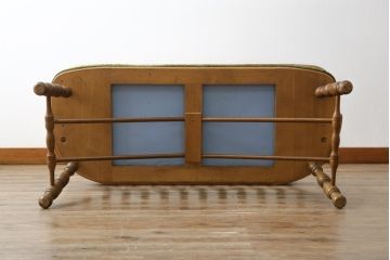 中古　ナラ(楢)材　飛騨家具　WINDS太平　楢(ナラ)材　どこから見ても美しいデザインが魅力的なベンチ(二人掛け、2P、長椅子、イス)(R-079493)
