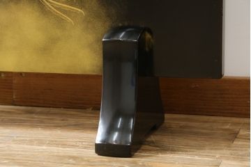 和製ビンテージ　輪島塗り　日展作家　加治武　キジ(雉)のつがいを描いた美しい蒔絵が目を引く衝立て(パーテーション、衝い立て、つい立て、間仕切り、ディスプレイ、ヴィンテージ)(R-079496)