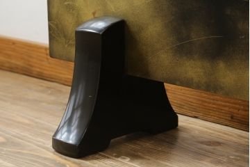 和製ビンテージ　輪島塗り　日展作家　加治武　キジ(雉)のつがいを描いた美しい蒔絵が目を引く衝立て(パーテーション、衝い立て、つい立て、間仕切り、ディスプレイ、ヴィンテージ)(R-079496)