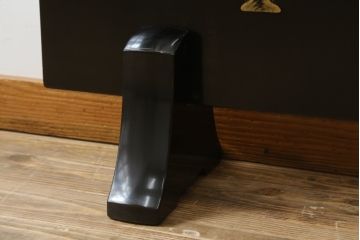 和製ビンテージ　輪島塗り　日展作家　加治武　キジ(雉)のつがいを描いた美しい蒔絵が目を引く衝立て(パーテーション、衝い立て、つい立て、間仕切り、ディスプレイ、ヴィンテージ)(R-079496)