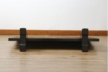 和製ビンテージ　輪島塗り　日展作家　加治武　キジ(雉)のつがいを描いた美しい蒔絵が目を引く衝立て(パーテーション、衝い立て、つい立て、間仕切り、ディスプレイ、ヴィンテージ)(R-079496)