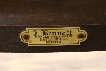 イギリスアンティーク　J Bennett　ビーチ材　エルム材　本革(レザー)　個性的で珍しいデザインが目を引くダイニングチェア4脚セット(椅子、いす、イス、アームレスチェア、英国、バラ売り可能)(R-079498)