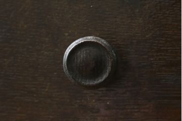 イギリスビンテージ　オーク材　省スペースで使い勝手のいい引き出し1杯付きのおしゃれなバタフライテーブル(エクステンションテーブル、コーヒーテーブル、カフェテーブル、サイドテーブル、丸テーブル、ラウンドテーブル、円卓、食卓、ダイニングテーブル、4人掛け、2人掛け、ヴィンテージ、英国)(R-079499)