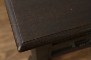 和製アンティーク　大正ロマン　希少デザイン!!　細部の装飾にもこだわりを感じる古い洋館の小振りなデスク(両袖机、両袖デスク、平机、ワークデスク、在宅用、在宅ワーク用)(R-079500)